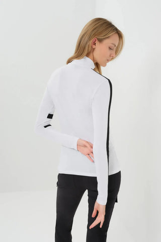 Anatomie Stacey Sport Striped Zip Up Top