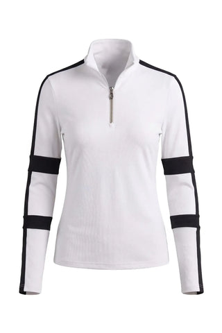 Anatomie Stacey Sport Striped Zip Up Top