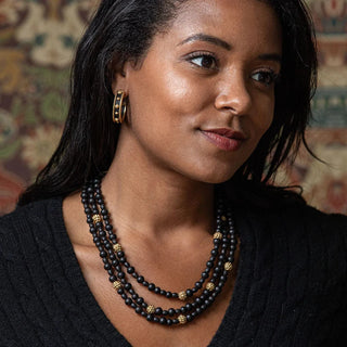 Capucine De Wulf Berry Medium Hoop Earrings - Ebony