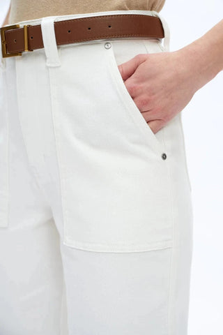 Bayeas Women's Jean Bayeas High Rise Relax Straight Leg Crop Denim