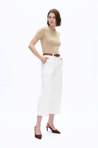 Bayeas Women's Jean Bayeas High Rise Relax Straight Leg Crop Denim