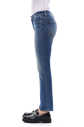 Bayeas Mid Rise Straight Leg Jeans
