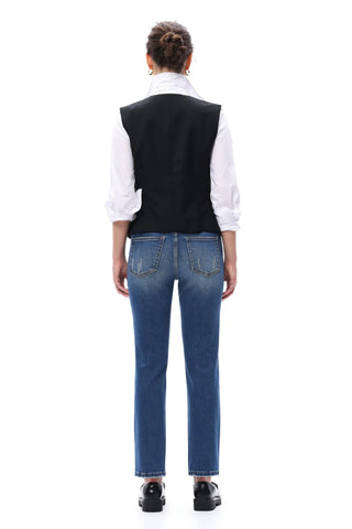 Bayeas Mid Rise Straight Leg Jeans