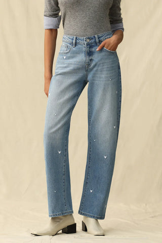 Bayeas Flora Mid Rise Barrel Jeans