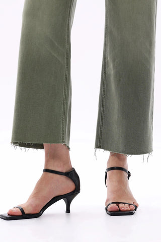Bayeas High Rise Cropped Distressed Wide Leg Jeans Bayeas