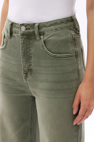 Bayeas High Rise Cropped Distressed Wide Leg Jeans Bayeas