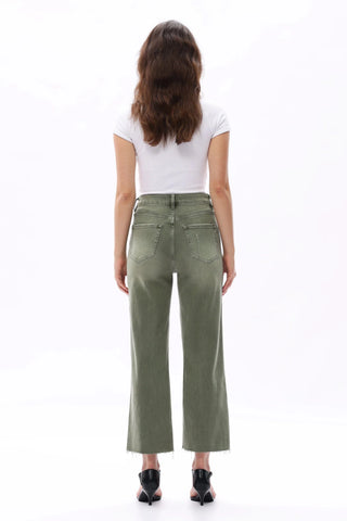 Bayeas High Rise Cropped Distressed Wide Leg Jeans Bayeas