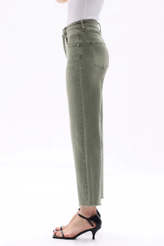 Bayeas High Rise Cropped Distressed Wide Leg Jeans Bayeas
