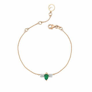 Queen Bee Bella gold, diamond, and emerald bracelet