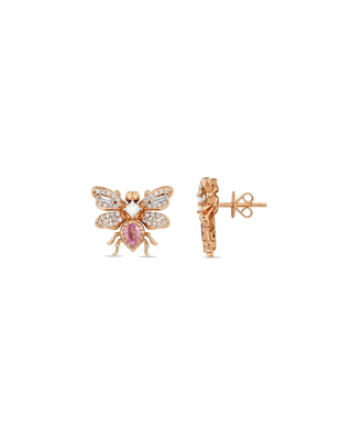 Bee-shaped diamond earrings, design 184