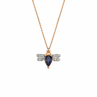 Queen Bee Bella Gold Diamond Sapphire Necklace