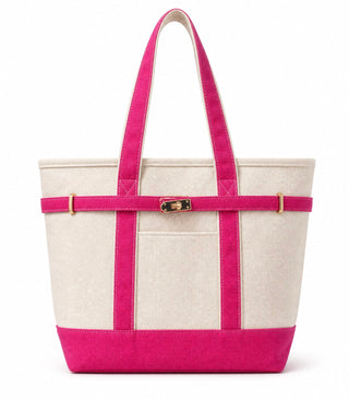 Boatkin zip-top canvas boat tote in hot pink
