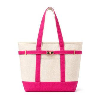 Boatkin Classic Canvas Tote with Zipper & Gold Lock Brookwood