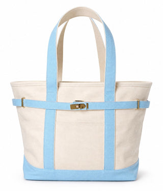 Boatkin zip-top canvas boat tote in pale blue