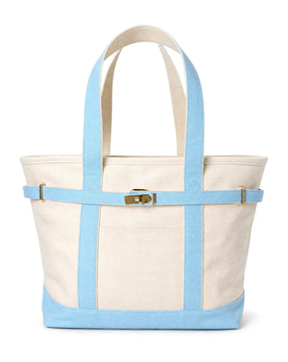 Boatkin Classic Canvas Tote with Zipper & Gold Lock Brookwood