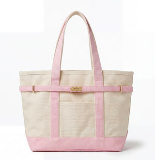 Boatkin zip-top canvas boat tote in pale pink