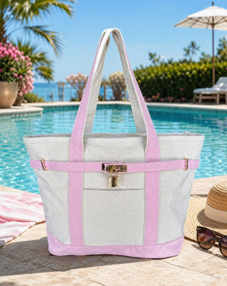 Boatkin Tote Zip in pale pink