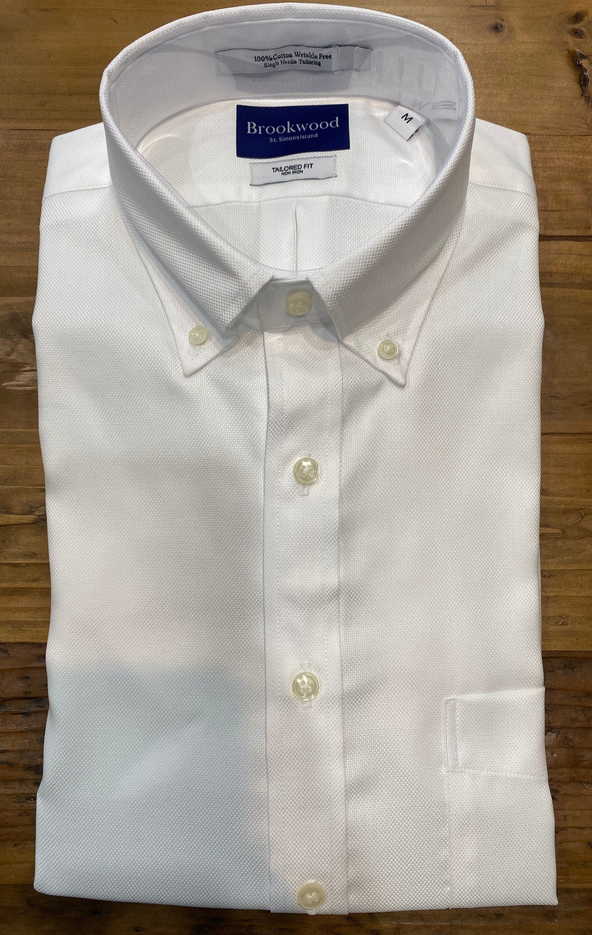 Brookwood Men's Shirts Brookwood - Tailored Fit White Oxford Shirt