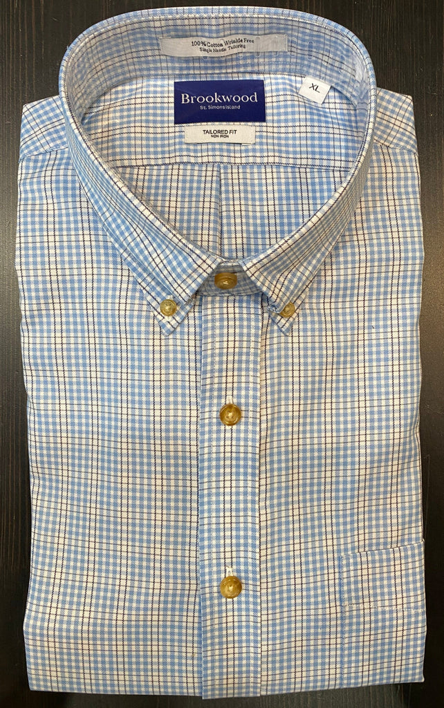 Brookwood Men's Shirts Brookwood - Tan/Blue Tailored Fit Shirt