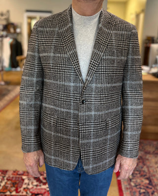 Brookwood Baby Alpaca Tan/Brown Plaid Sport Coat