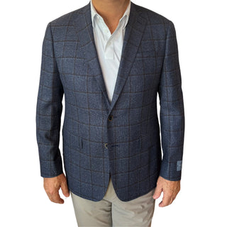 Brookwood Blue/Brown Windowpane Sport Coat