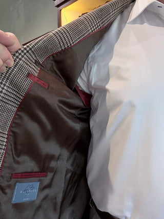 Brookwood Brown/Taupe Plaid Sport Coats Brookwood