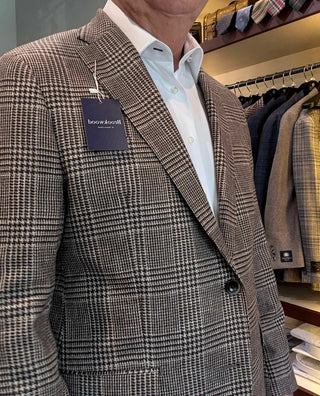 Brookwood Brown/Taupe Plaid Sport Coats Brookwood