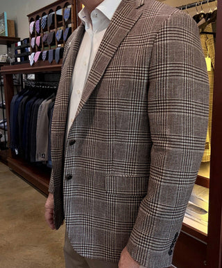 Brookwood Brown/Taupe Plaid Sport Coats Brookwood