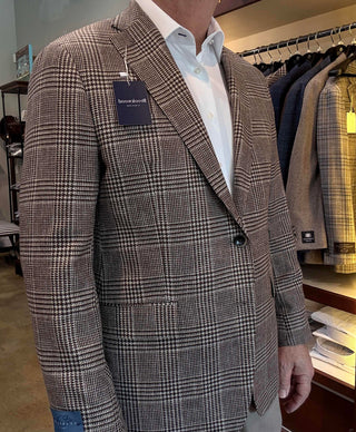 Brookwood Brown/Taupe Plaid Sport Coats Brookwood