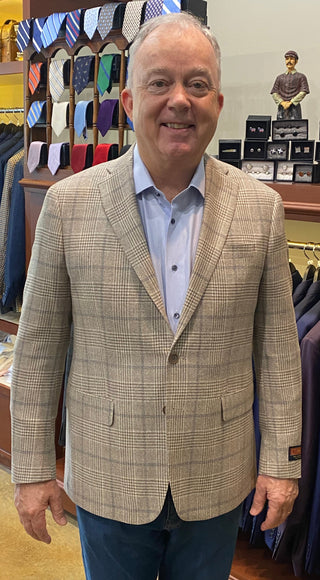 Brookwood Men's Sport Coats Brookwood Cream/Tan Sport Coat