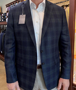Brookwood Green/Blue Plaid Sport Coat Brookwood