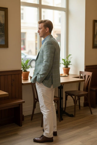 Brookwood Green & Blue Windowpane Sport Coat