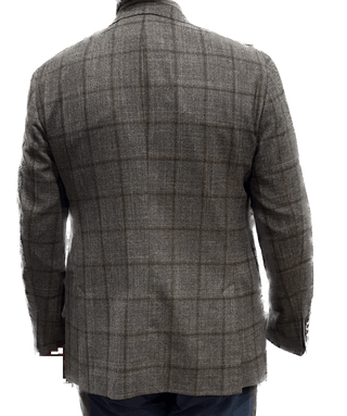 Brookwood Grey/ Brown Windowpane Sport Coat
