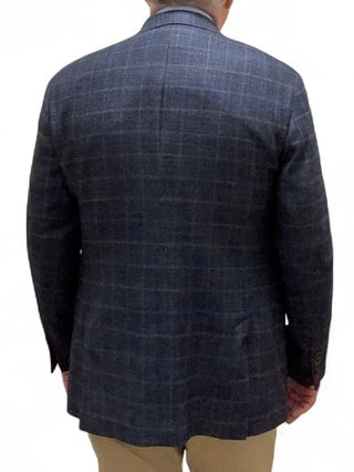 Brookwood Navy with Brown Windowpane Sport Coat