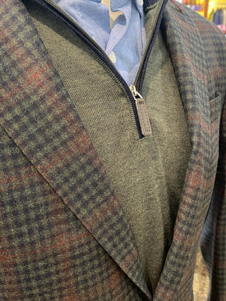 Brookwood Men's Sport Coats Brookwood Sport Coat in Green/Brick Check Lora Piana Fabric