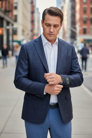 Brookwood Navy Plaid Sport Coat
