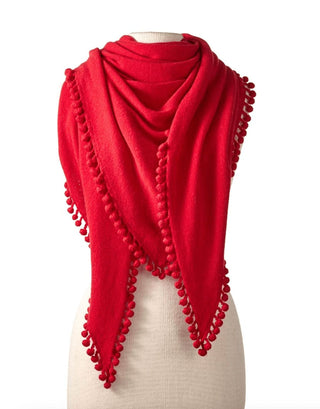 Captiva Cashmere Pom-Pom Triangle Wrap