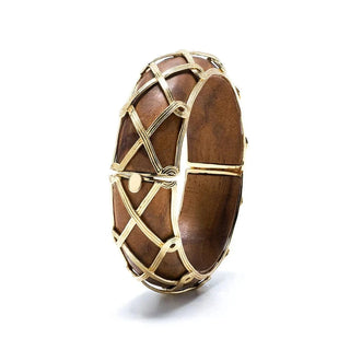 Capucine De Wulf Bracelets Capucine De Wulf Earth Goddess Hinged Bangle - Teak