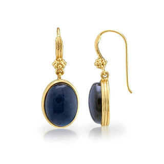 Capucine De Wulf Earrings Capucine De Wulf Cleopatra Oval Drop Earrings - Blue Labradorite