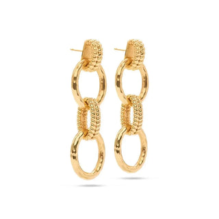 Capucine De Wulf Earrings Capucine De Wulf Cleopatra Regal Double Link Earrings - Gold