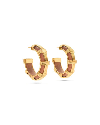 Capucine De Wulf Earrings Capucine De Wulf Gaia Cage Hoop Earrings - Teak