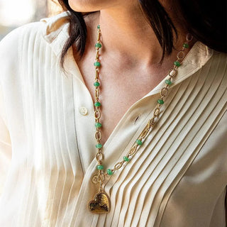 Capucine De Wulf Necklaces Capucine De Wulf Berry & Bead Chain 24" - Meadow Jade