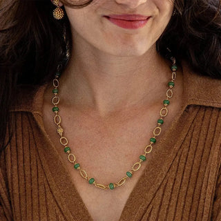 Capucine De Wulf Necklaces Capucine De Wulf Berry & Bead Chain 24" - Meadow Jade