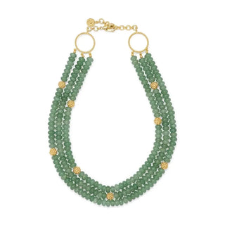 Capucine De Wulf Necklaces Capucine De Wulf Berry & Bead Triple Strand Necklace 18" + 2" - Meadow Jade