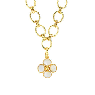 Gold necklace with flower pendant