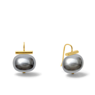 Catherine Canino 14k/Brass Large Pebble Pearl Wire Earrings