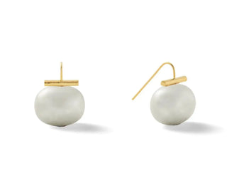 Catherine Canino 14k/Brass Large Pebble Pearl Wire Earrings