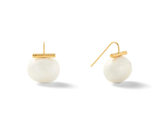 Catherine Canino 14k/Brass Large Pebble Pearl Wire Earrings