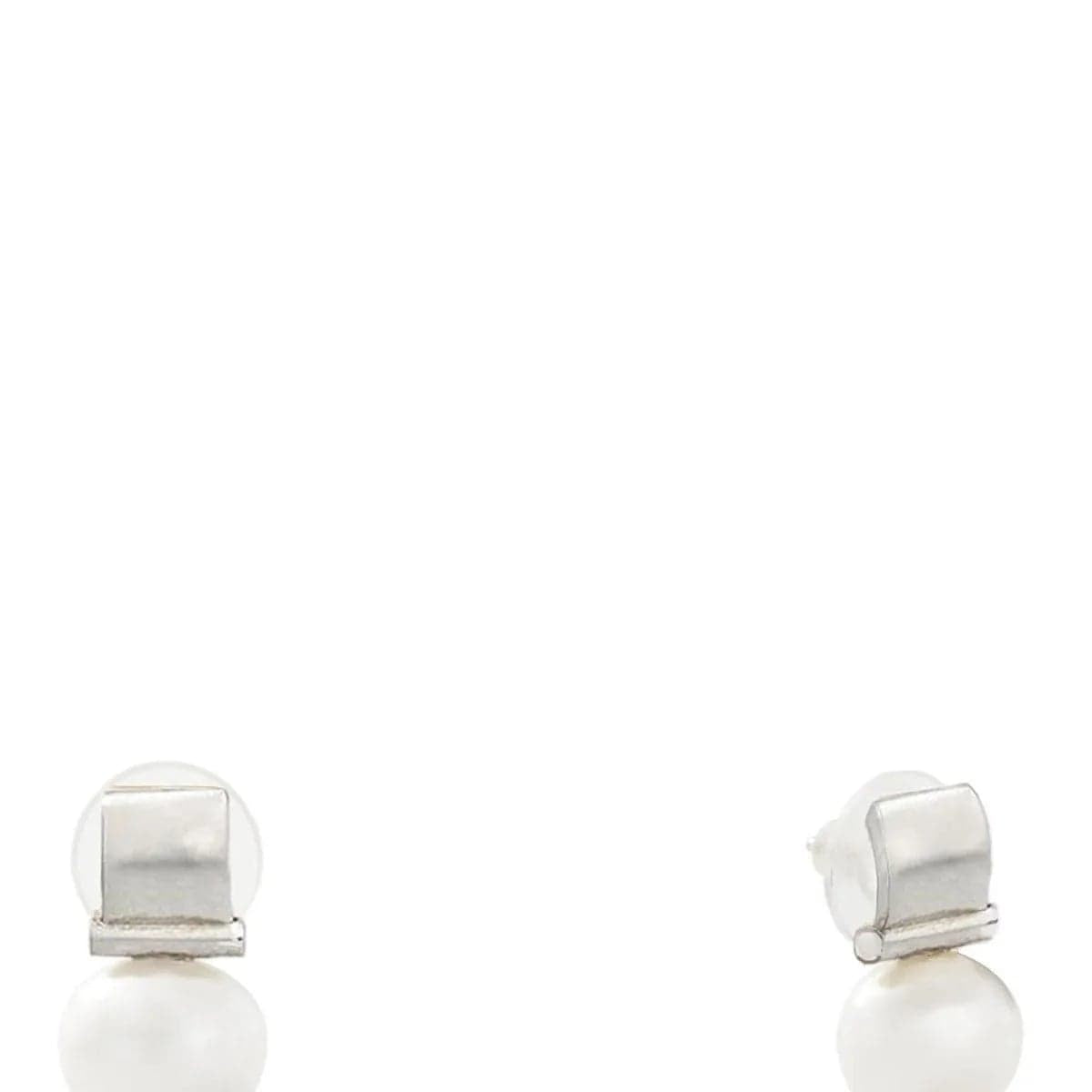Catherine Canino Earrings White / Medium Catherine Canino Medium Sterling Pebble Pearl Scoop Post Earring