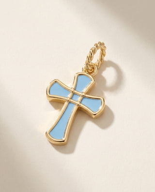 Clara Williams 14K Small Turquoise Cross Charm